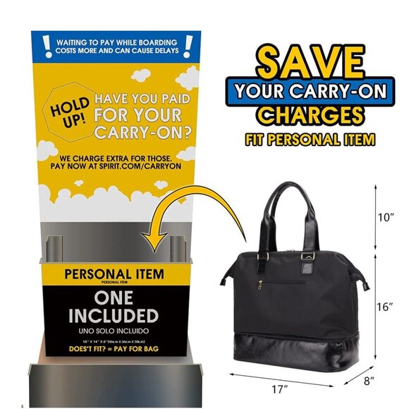 MINKARS Weekender Bag with Shoe Compartment, Personal Item 20 Inch, Black - Picture 6 of 10